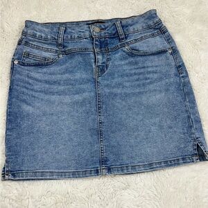 Sincerely Jules Blue Pencil Denim Jeans Skirt Size 5/27 Stretch 5 Pockets #331